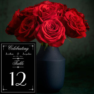 Tarjeta De Mesa Elegante Personalizado de Bodas Nombres de escritu