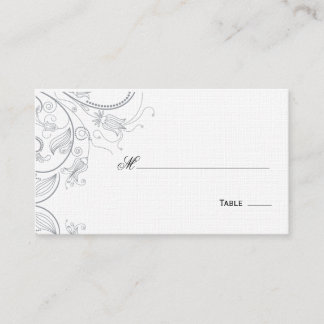 Tarjeta De Mesa Elegante Pewter Floral Mesa de asiento/Tarjeta de