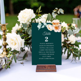 Tarjeta De Mesa Elegante plan de mesa de Naranja quemado Verde azu