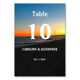 Tarjeta De Mesa Elegante Playa Tropical Océana de Verano Sunset Ha