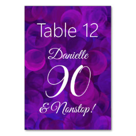 Tarjeta De Mesa Elegante púrpura 90 y fiesta ininterrumpida de cum