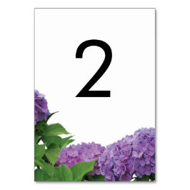 Tarjeta De Mesa Elegante Púrpura Hydrangea Boda