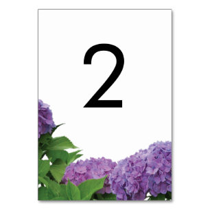 Tarjeta De Mesa Elegante Púrpura Hydrangea Boda