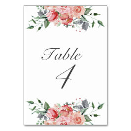 Tarjeta De Mesa Elegante Quinceañera floral rosa