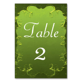 Tarjeta De Mesa Elegante recepción de Chartreuse Blue Wedding
