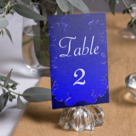 Tarjeta De Mesa Elegante recepción de la Boda Azul Real