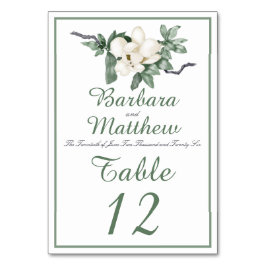 Tarjeta De Mesa Elegante recepción de Magnolia Blanca Flor
