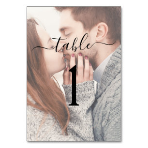 Tarjeta De Mesa Elegante recepción transparente de matrimonio foto
