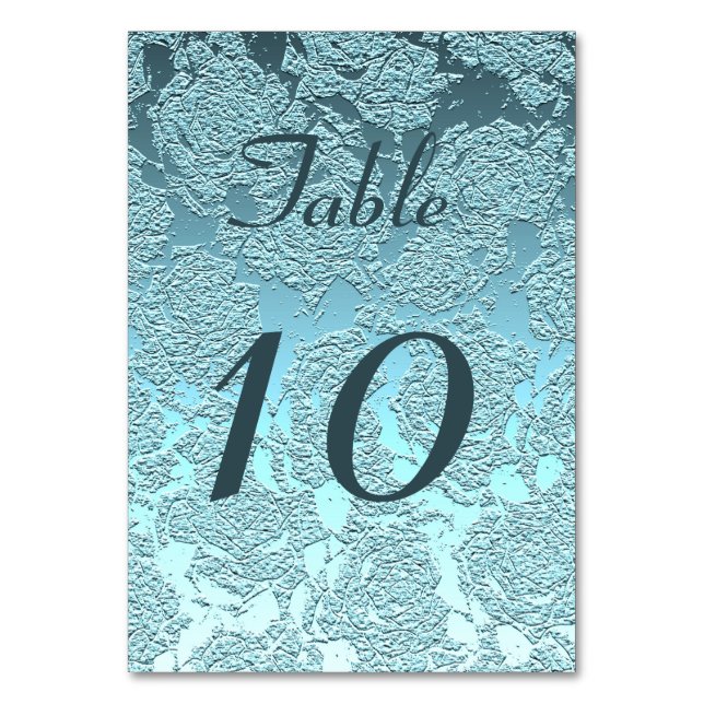 Tarjeta De Mesa Elegante recepción Verde azulada de boda turquesa (Anverso)