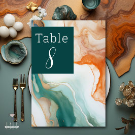 Tarjeta De Mesa Elegante Resumen moderno Agate Jade Terracotta
