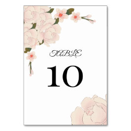 Tarjeta De Mesa Elegante Romántico Rubor Floral Rosa