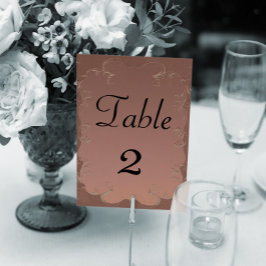 Tarjeta De Mesa Elegante Rosa Boda doradoMesa