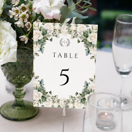 Tarjeta De Mesa Elegante Rosa Boda Jardín