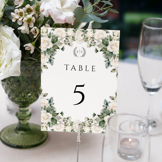 Tarjeta De Mesa Elegante Rosa Boda Jardín (Subido por el creador)