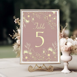 Tarjeta De Mesa Elegante Rosa Boda número de tabla