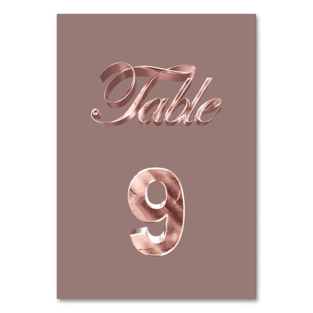 Tarjeta De Mesa Elegante Rosa de Moda Oro Fiestas Invitados Cuadro (Anverso)