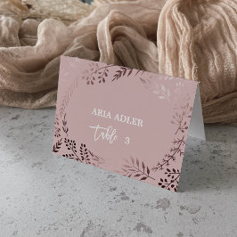 Tarjeta De Mesa Elegante Rosa de oro y Boda rosado Escort Place