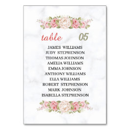 Tarjeta De Mesa Elegante Rosa Flower Custom Wedding