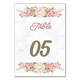 Tarjeta De Mesa Elegante Rosa Flower Custom Wedding