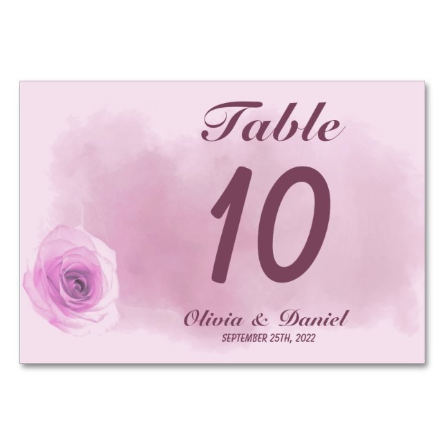 Tarjeta De Mesa Elegante rosa polvoriento  boda floral (Reverso)