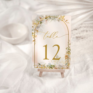 Tarjeta De Mesa Elegante Rubor Floral Boda Bridal Table Number
