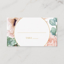 Tarjeta De Mesa Elegante Rubor Floral Garden | Boda plano