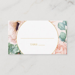 Tarjeta De Mesa Elegante Rubor Floral Garden   Boda plano pastoral