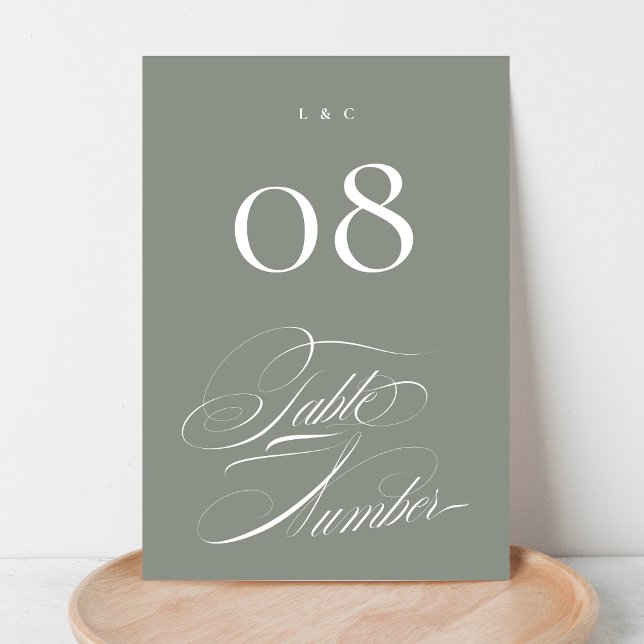 Tarjeta De Mesa Elegante sabio formal sobre el Boda de caligrafía  (Subido por el creador)