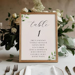 Tarjeta De Mesa Elegante Sage Greenery Boda<br><div class="desc">tarjeta de número de tabla de la tabla de la tabla de asientos boda diseñada por el personalizado,  que presenta un diseño moderno y elegante del follaje verde salado con número de mesa y nombres personalizados.</div>