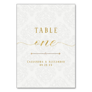 Tarjeta De Mesa Elegante Script White Lace Purpurina Boda 1
