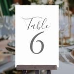 Tarjeta De Mesa Elegante Signature WeddingNúmeros de tabla<br><div class="desc">Estos elegantes números de mesa en blanco y gris se pueden personalizar con letras grises de moda. Diseñado por Thisisnotme©</div>