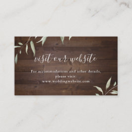 Tarjeta De Mesa Elegante sitio web rústico de madera verde Inserta