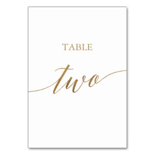 Tarjeta De Mesa Elegante Tabla de caligrafía de oro Número de tabl