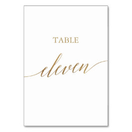 Tarjeta De Mesa Elegante Tabla de caligrafía de oro Número de tabl