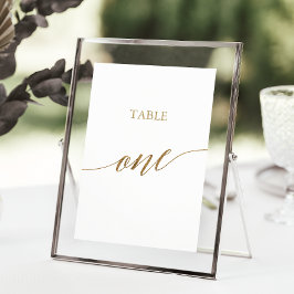 Tarjeta De Mesa Elegante Tabla de caligrafía de oro Número de tabl