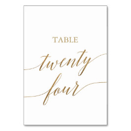Tarjeta De Mesa Elegante Tabla de caligrafía de oro Número Veintic