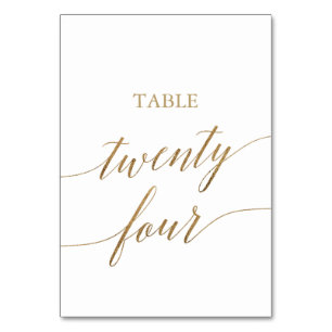 Tarjeta De Mesa Elegante Tabla de caligrafía de oro Número Veintic