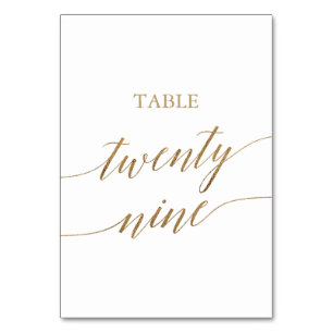 Tarjeta De Mesa Elegante Tabla de caligrafía de oro Número Veintin