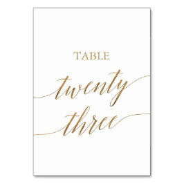 Tarjeta De Mesa Elegante Tabla de caligrafía de oro Número Veintit