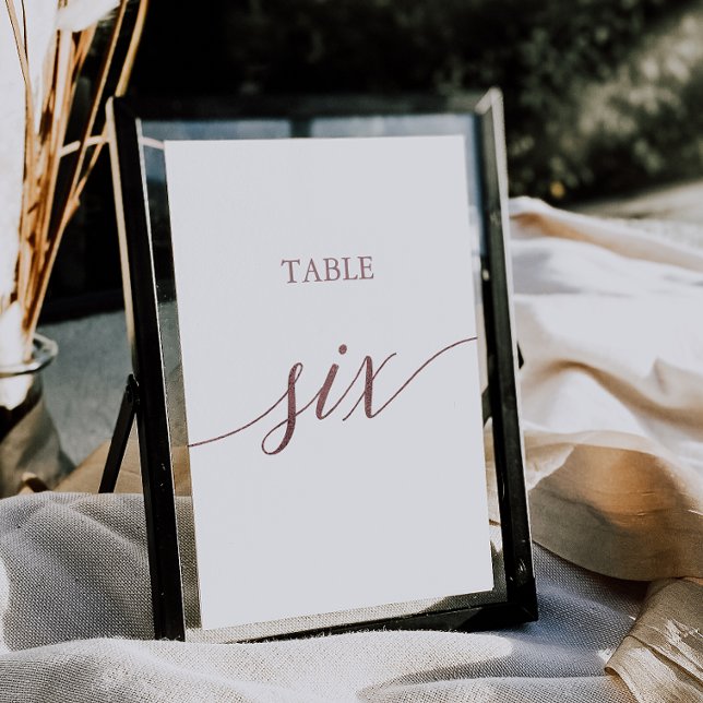 Tarjeta De Mesa Elegante tabla de caligrafía de oro Rosa seis (Subido por el creador)