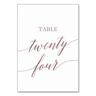 Tarjeta De Mesa Elegante tabla de caligrafía de oro Rosa Veinticua
