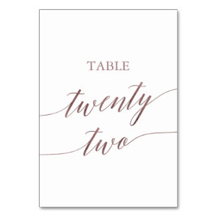 Tarjeta De Mesa Elegante tabla de caligrafía de oro Rosa Veintidós