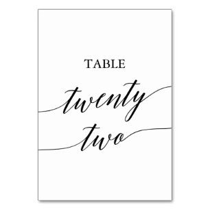 Tarjeta De Mesa Elegante tabla de caligrafía negra número 22