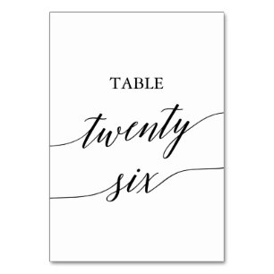 Tarjeta De Mesa Elegante tabla de caligrafía negra número 26