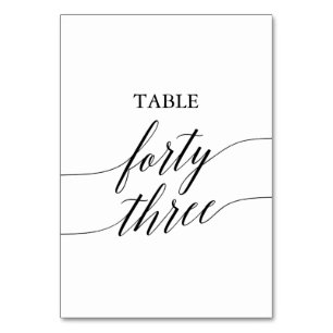 Tarjeta De Mesa Elegante Tabla de caligrafía negra número cuarenta