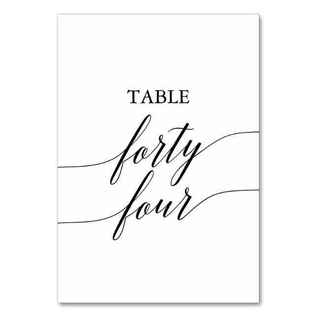 Tarjeta De Mesa Elegante Tabla de caligrafía negra número cuarenta (Anverso)