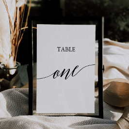 Tarjeta De Mesa Elegante Tabla de caligrafía negra Número de tabla