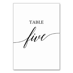 Tarjeta De Mesa Elegante tabla de caligrafía negra número de tabla