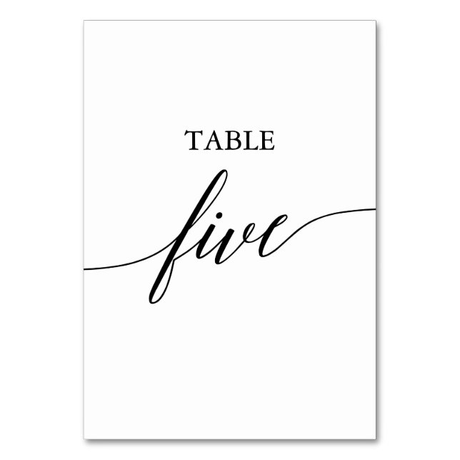 Tarjeta De Mesa Elegante tabla de caligrafía negra número de tabla (Anverso)
