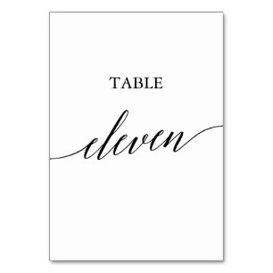 Tarjeta De Mesa Elegante tabla de caligrafía negra número once